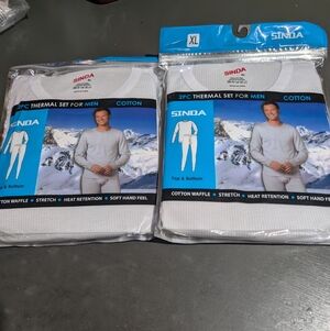 Sinda 2piece Mens White Thermals Set Size XL